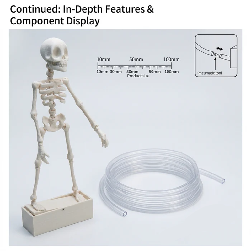 Dancing Skeleton Aquarium Ornament with Bubbles