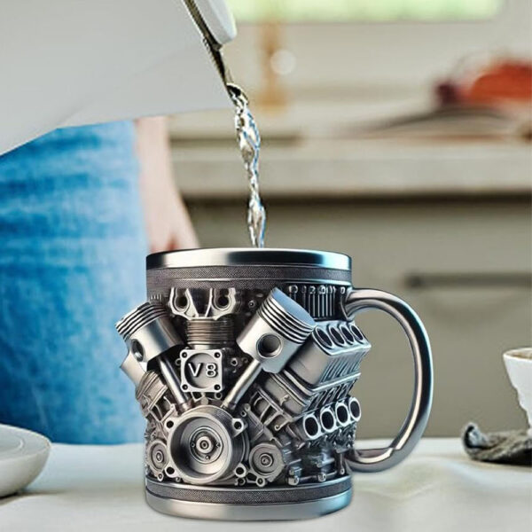 Engine Style Stainless Steel Resin Mug – 3D Engine Coffee Beer Cup