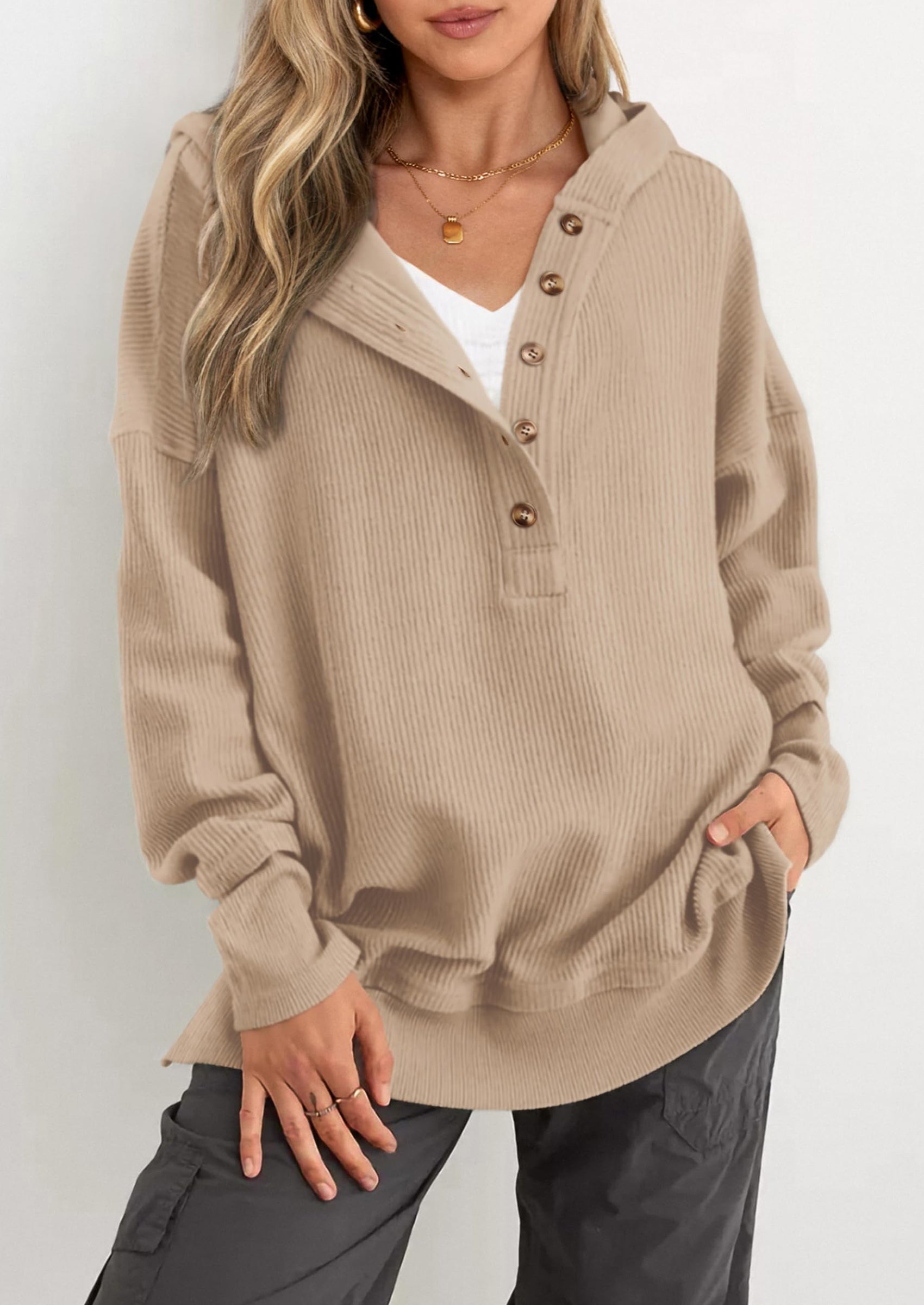 PRETTYGARDEN Womens Fashion Oversized Long Sleeve Hoodie