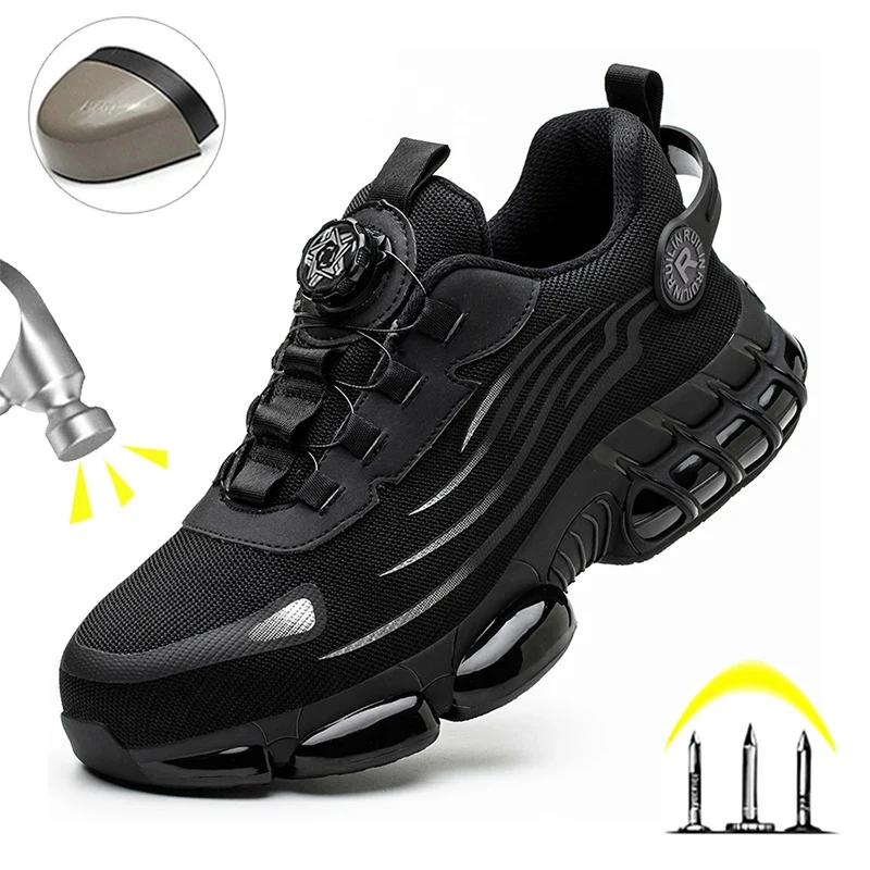 ⏳Time-Limited Special⏰Men’s Steel Toe Safety Shoes – Quick-Lace Tech • Waterproof • Slip-Resistant • All-Day Comfort 😎🛡️