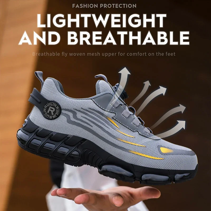 ⏳Time-Limited Special⏰Men’s Steel Toe Safety Shoes – Quick-Lace Tech • Waterproof • Slip-Resistant • All-Day Comfort 😎🛡️