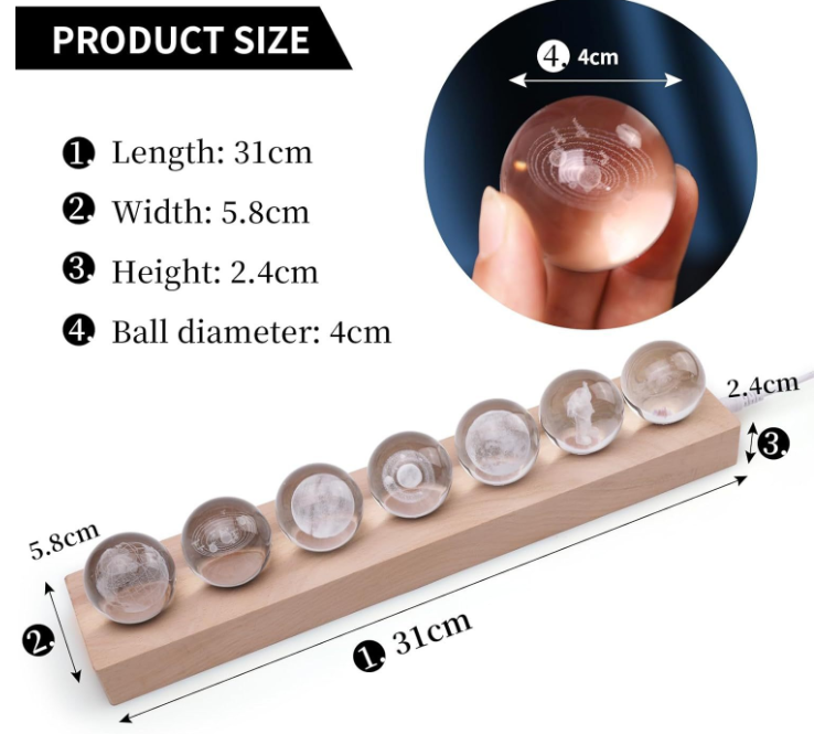 Luminous Faith Crystal Ball Night Light Set | Sacred Glance Christian Decor