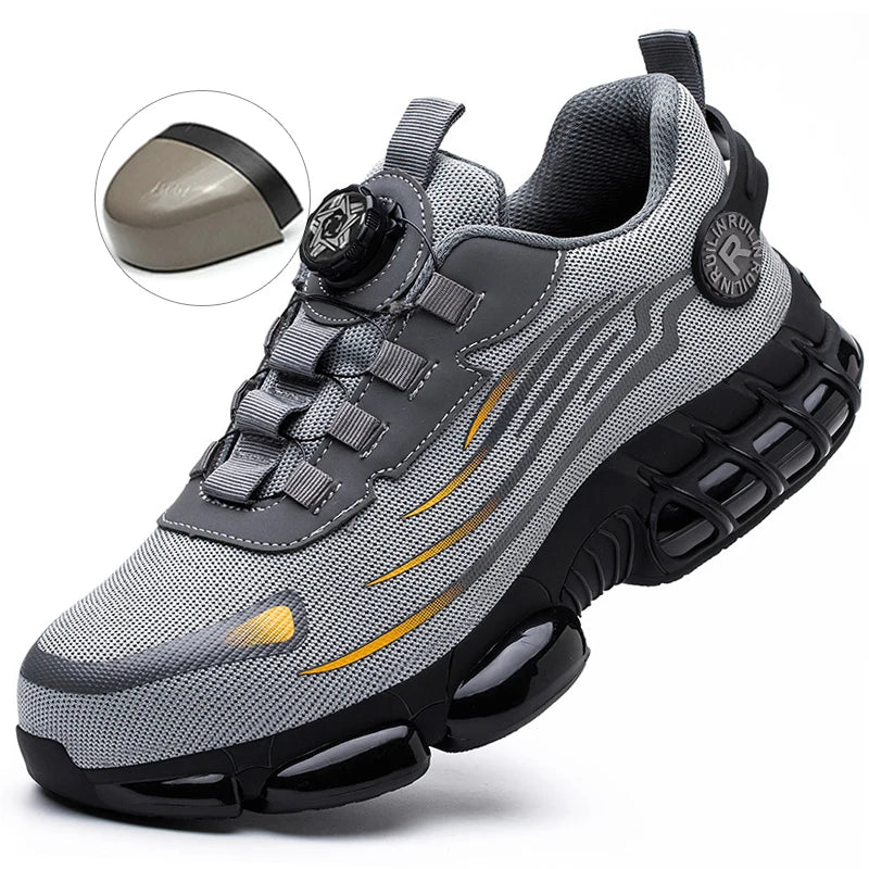 ⏳Time-Limited Special⏰Men’s Steel Toe Safety Shoes – Quick-Lace Tech • Waterproof • Slip-Resistant • All-Day Comfort 😎🛡️