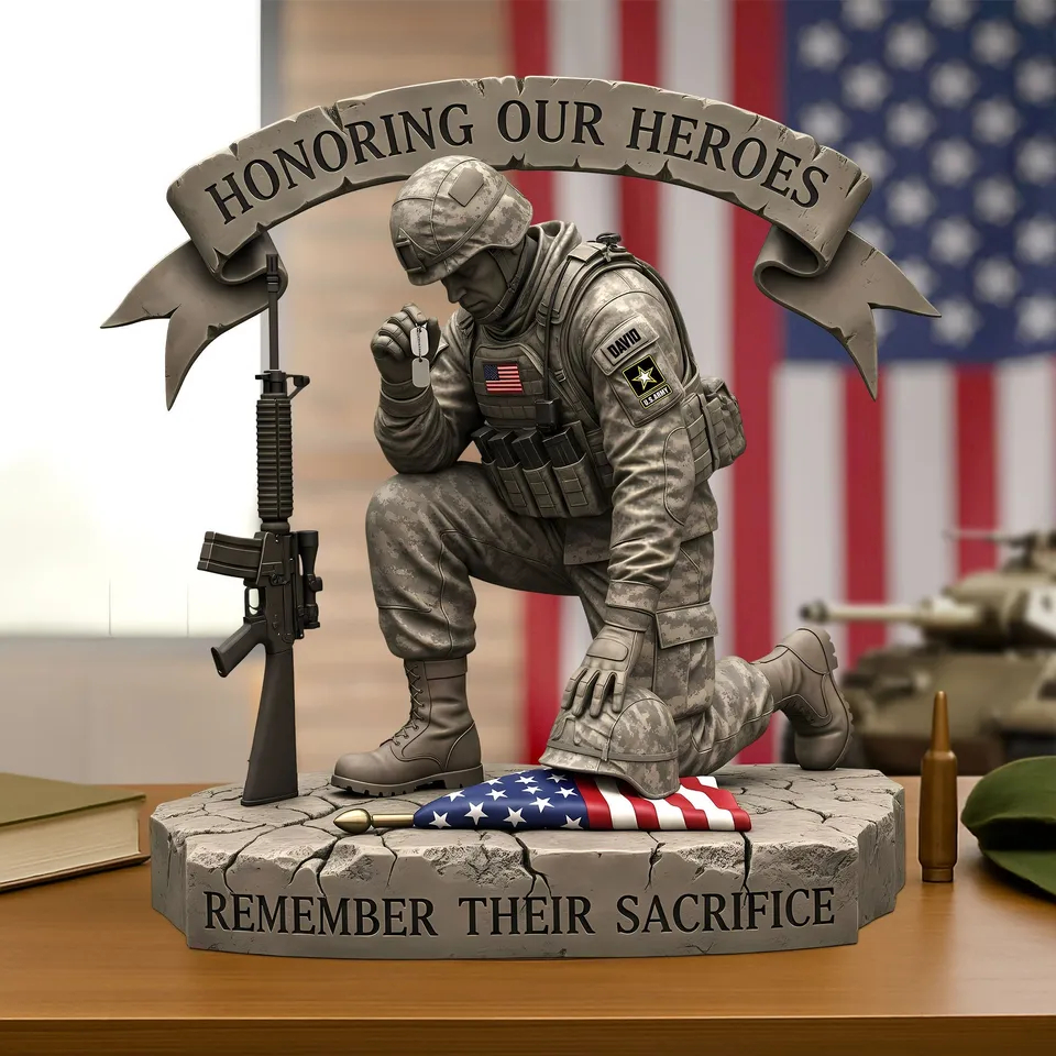 Veteran Memorial Tribute Statue – Honor Courage & Sacrifice Decorative Display