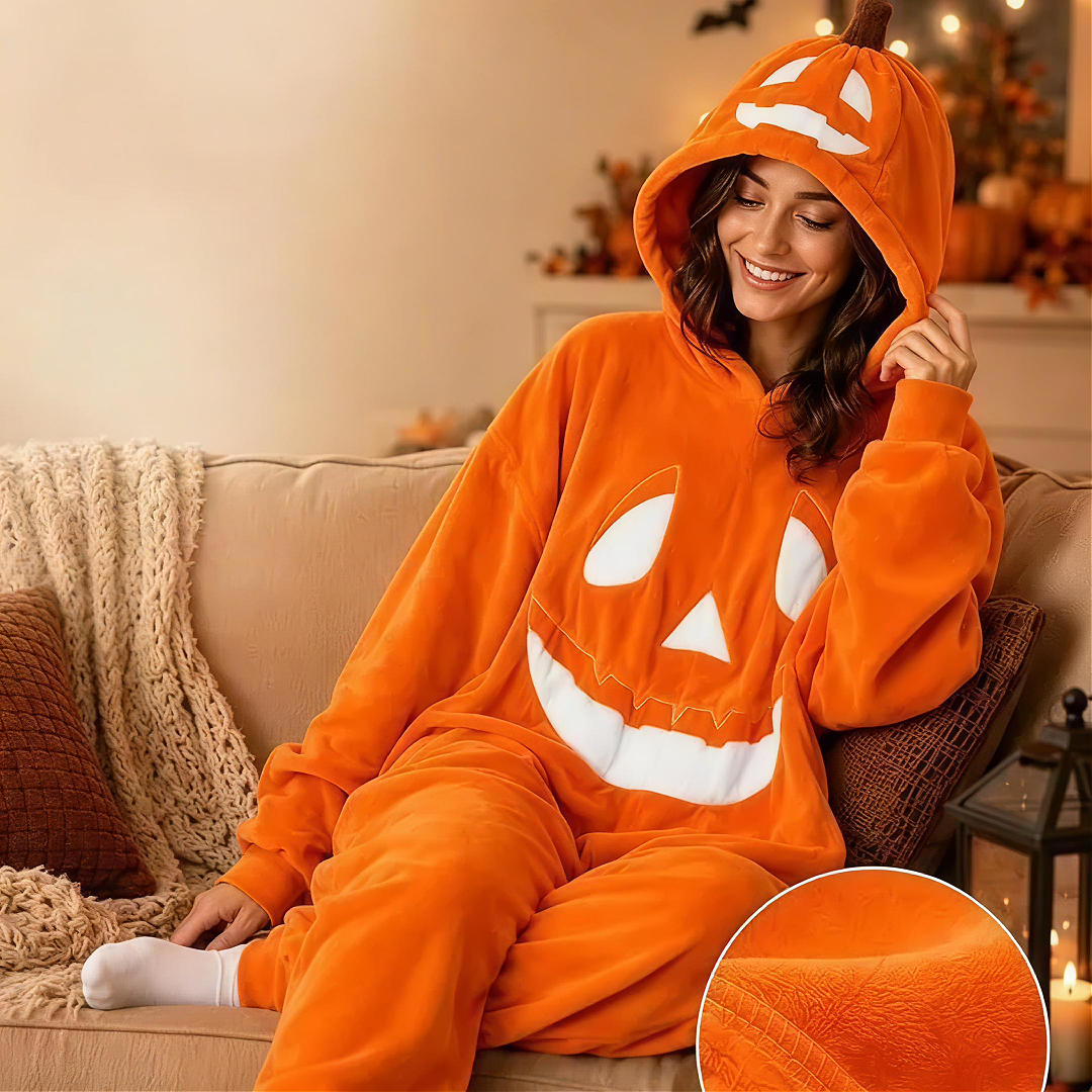 Halloween Night Pumpkin Print Onesie Loungewear