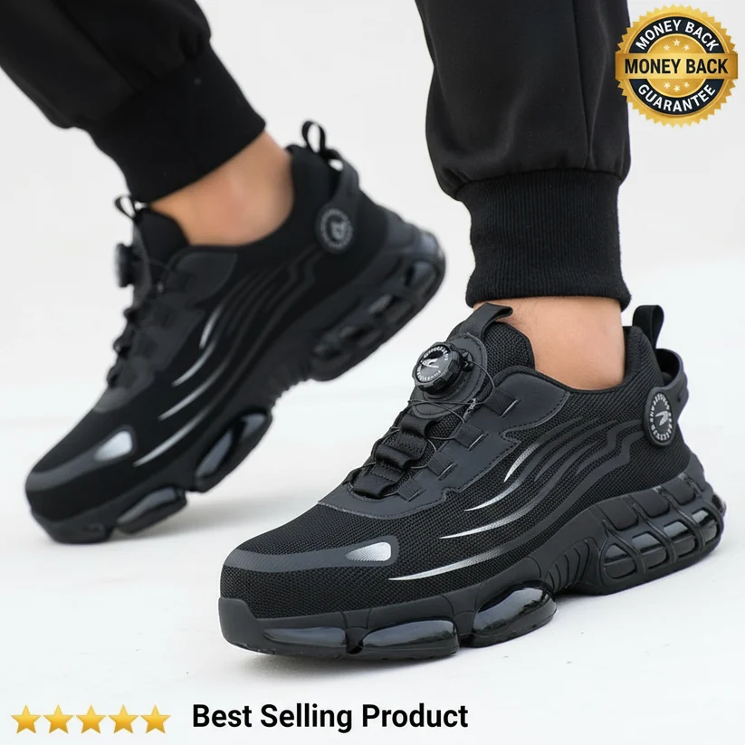 ⏳Time-Limited Special⏰Men’s Steel Toe Safety Shoes – Quick-Lace Tech • Waterproof • Slip-Resistant • All-Day Comfort 😎🛡️