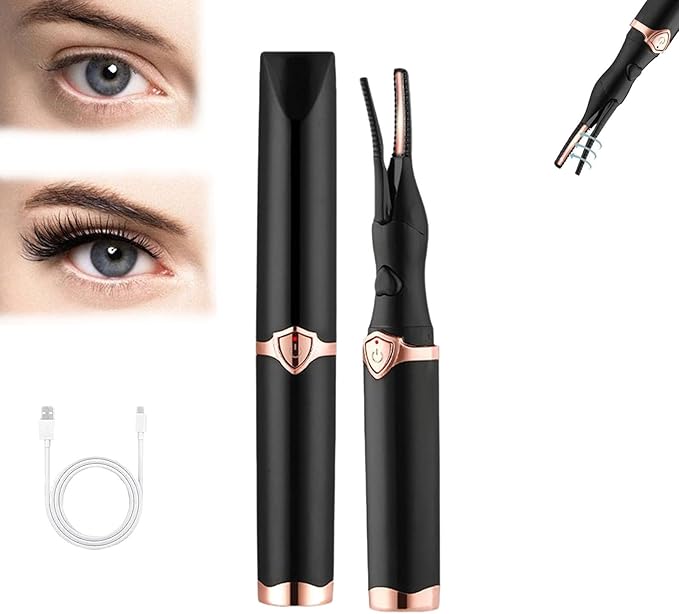 👁️ Heated Eyelash Curler | USB Rechargeable 3-Temp Adjustable Electric Curler