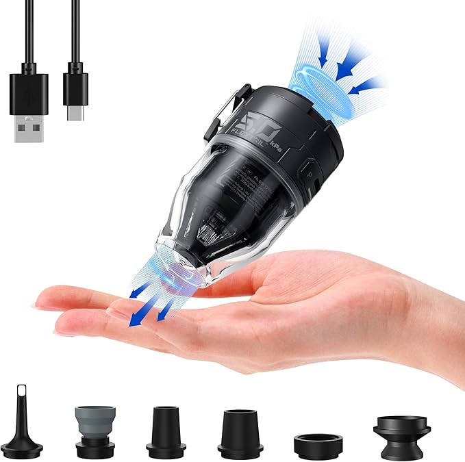 ⛺ Portable Rechargeable Air Pump with Camping Light | 5KPA Fast Inflator Deflator