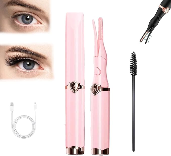 👁️ Heated Eyelash Curler | USB Rechargeable 3-Temp Adjustable Electric Curler