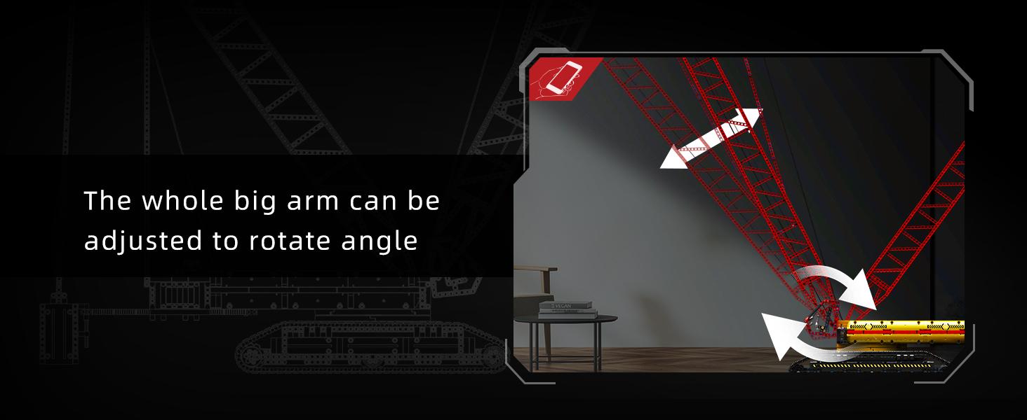 Mould King 17015 科技履带式起重机积木套装，适合儿童，配备重型履带式起重机电机和工程车玩具遥控塔式起重机模型