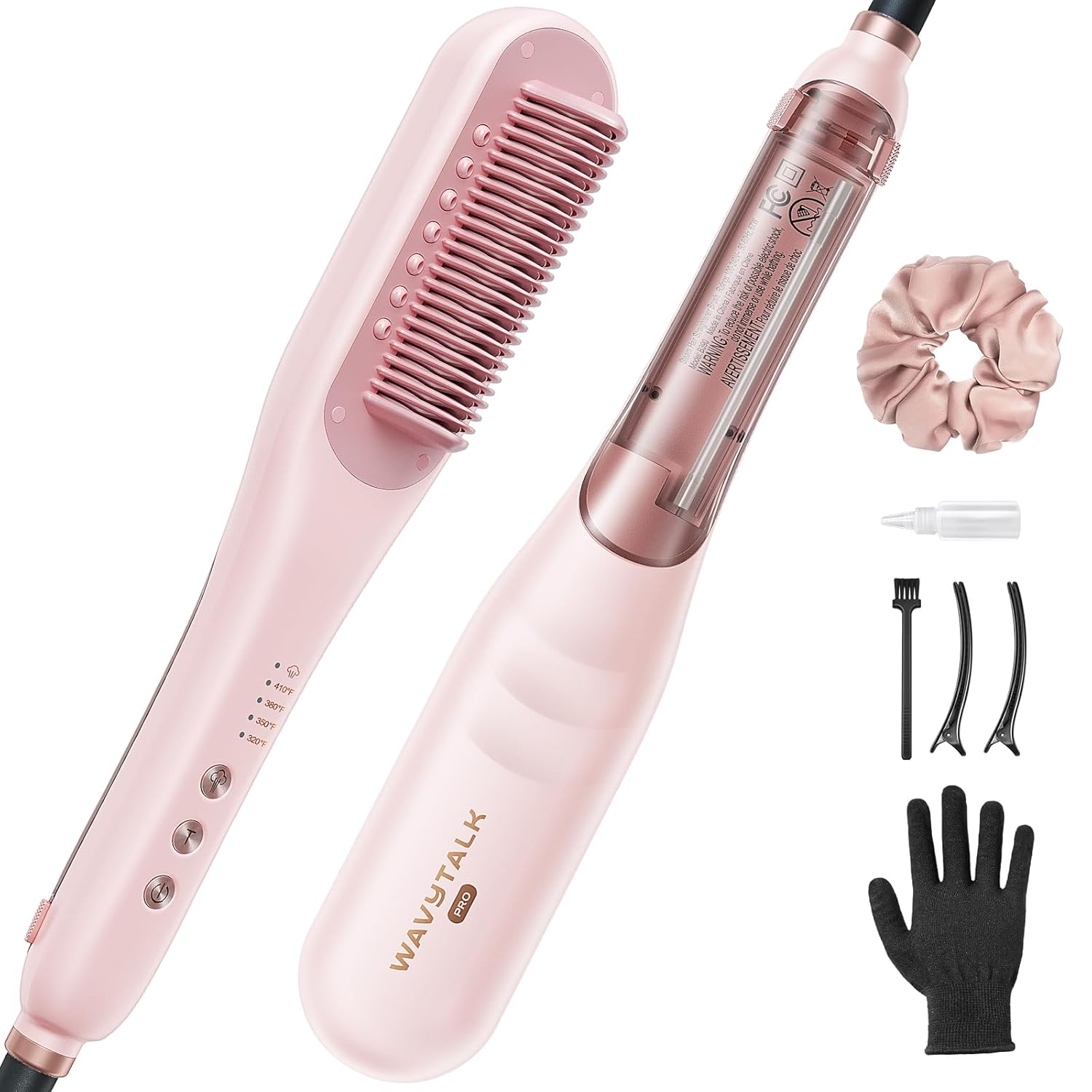 💇‍♀️ 3-in-1 Steam Hair Straightener Brush | Hydrating Anti-Frizz Straightening Comb