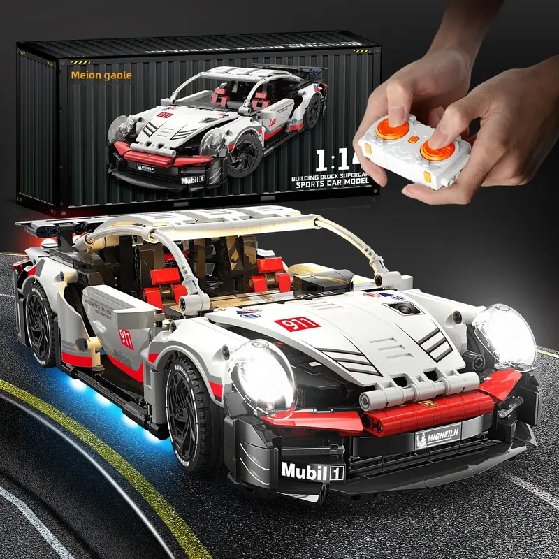 🏎️ Limited Edition RC Supercar Building Block Kit | Pieces with Dual Motors & LED Lights