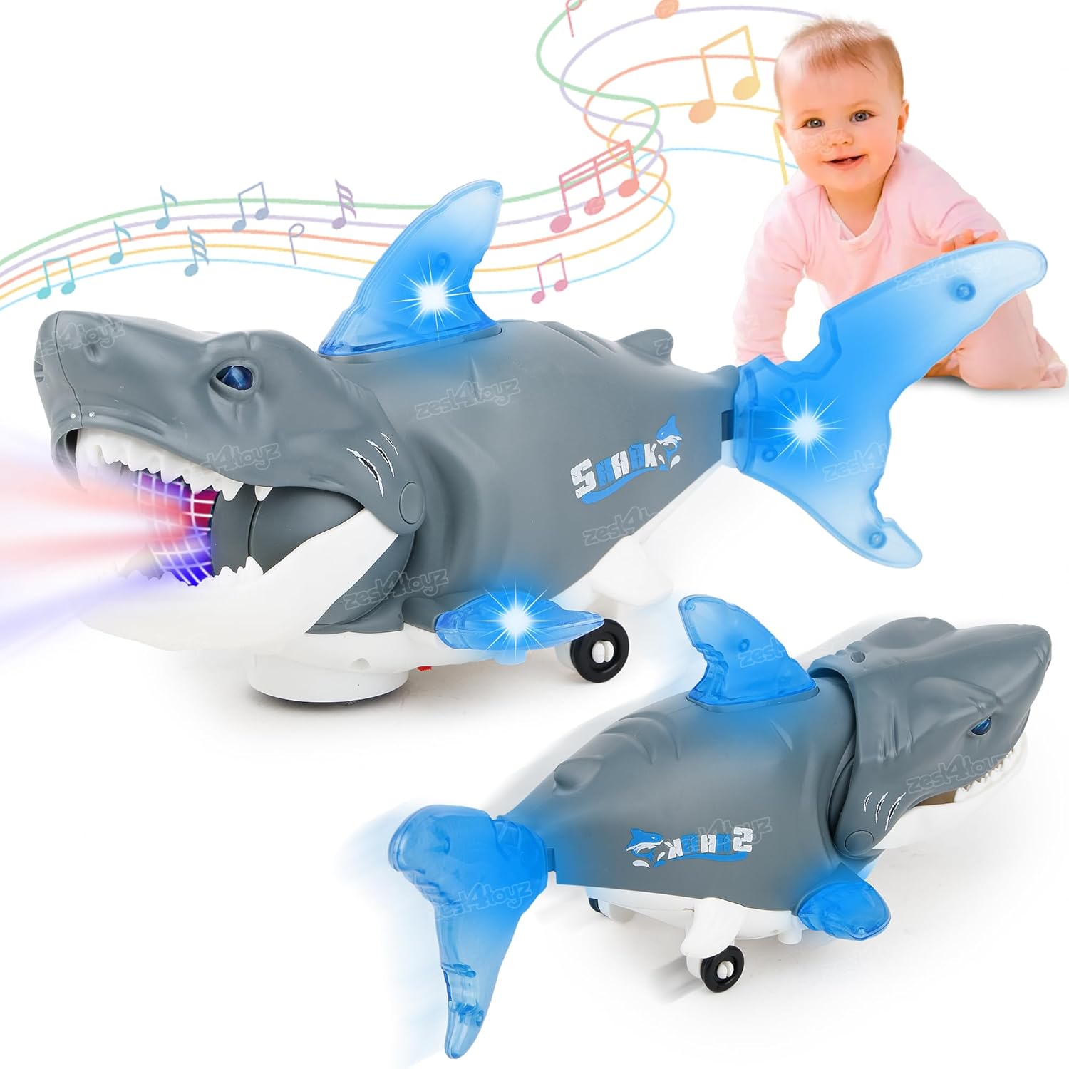 🦈 Musical Shark Toy with Lights & Projection