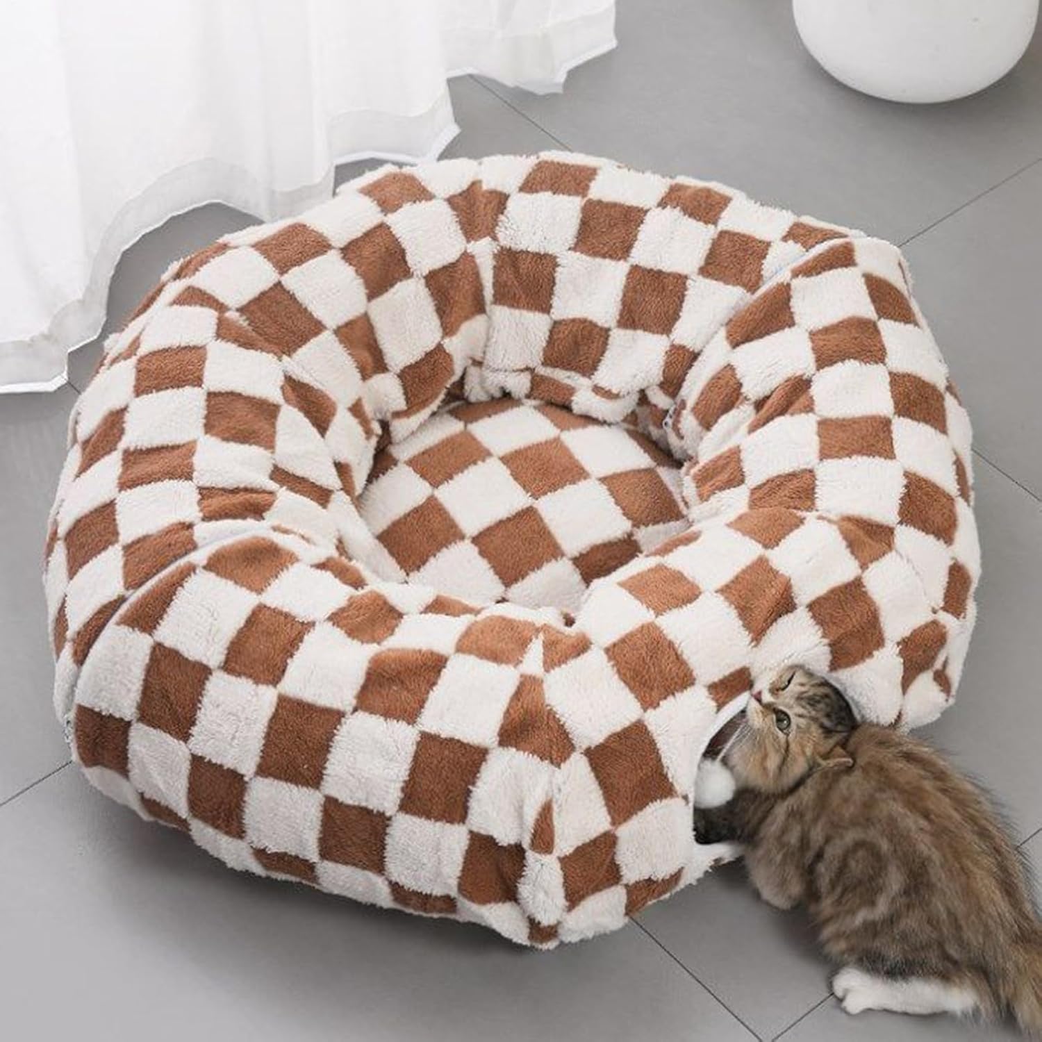 🐾 Detachable Pet Tunnel Bed | Soft Donut Play & Rest Bed for Small Pets