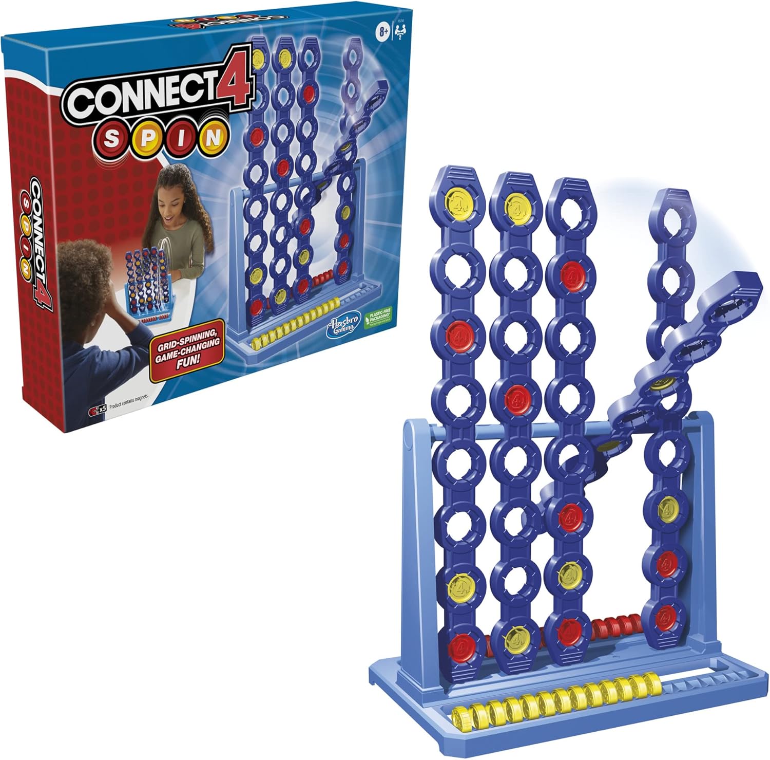 🎲 Rotating 4 in a Row Game | Strategic Connect Four Board Game, 2-Player Family Game for Kids Ages 8+