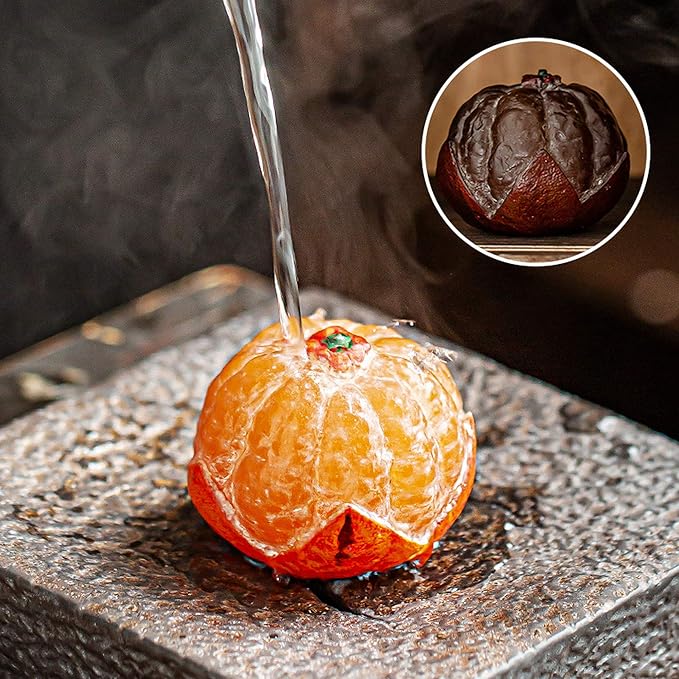 🍊 Color-Changing Orange Tea Pet | Tea Ceremony Art Decor & Gift Set