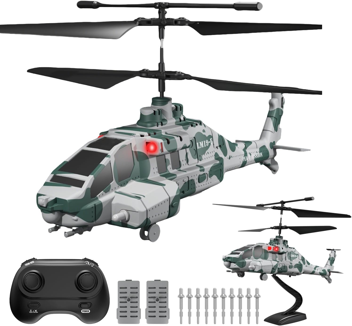 🚁 2.4GHz Military RC Helicopter with 10 Missiles | Altitude Hold, One Key Takeoff & LED Light