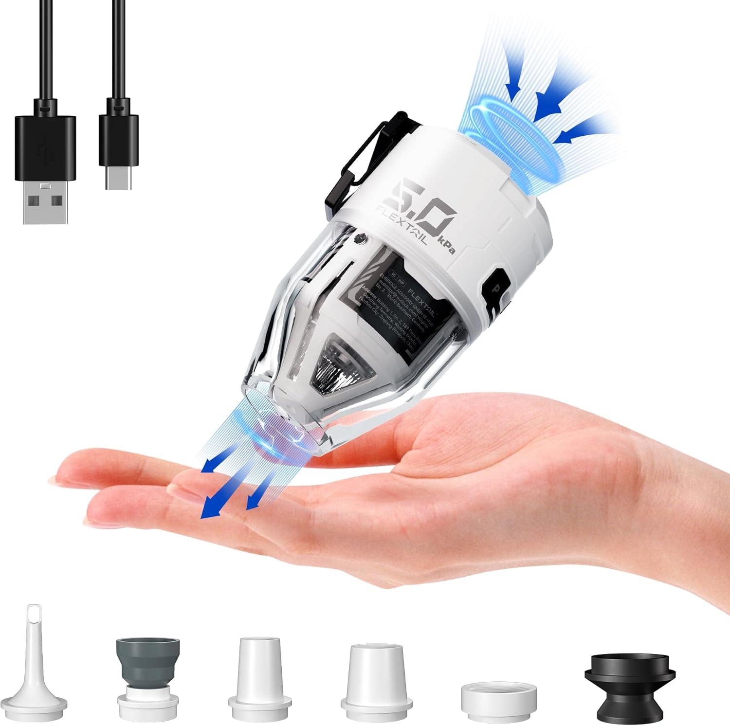 ⛺ Portable Rechargeable Air Pump with Camping Light | 5KPA Fast Inflator Deflator