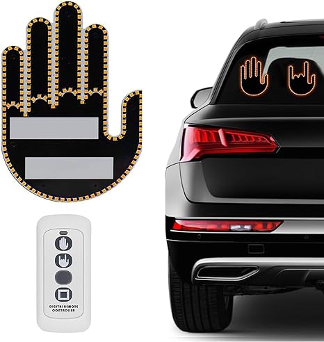 ✋ Car Remote Gesture Finger Light | Cool LED Hand Signal Car Warning Light