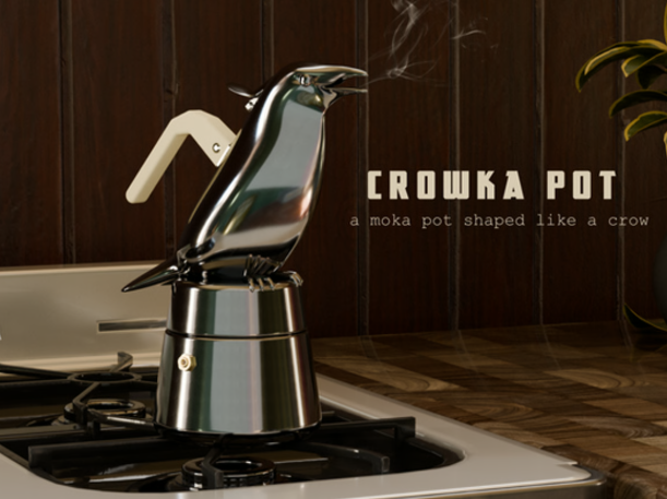 🖤 Crow Shaped Moka Pot