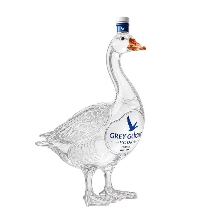 🦢 3D Carved Grey Goose Whiskey Bottle 