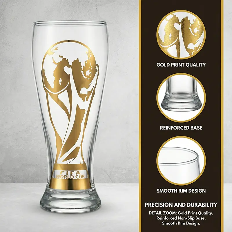 🏆 2026 World Cup Glass Beer Mug & Bottle Opener Set