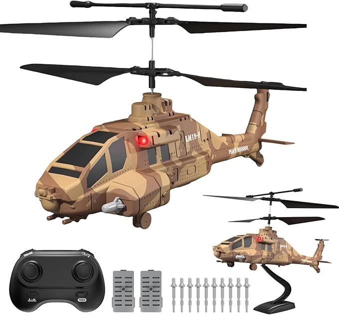 🚁 2.4GHz Military RC Helicopter with 10 Missiles | Altitude Hold, One Key Takeoff & LED Light