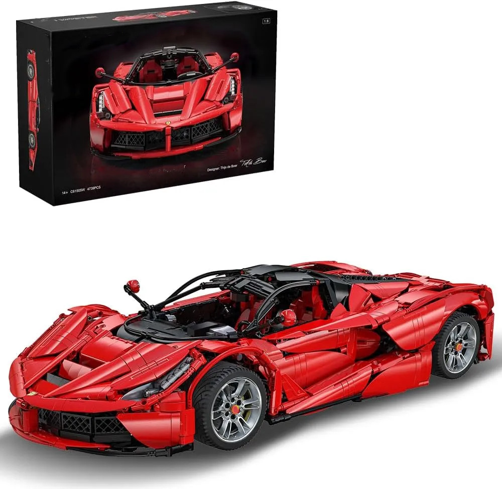 🏎️ 1:8 Scale Supercar Building Kit | Collectible Model Car Set 🧱