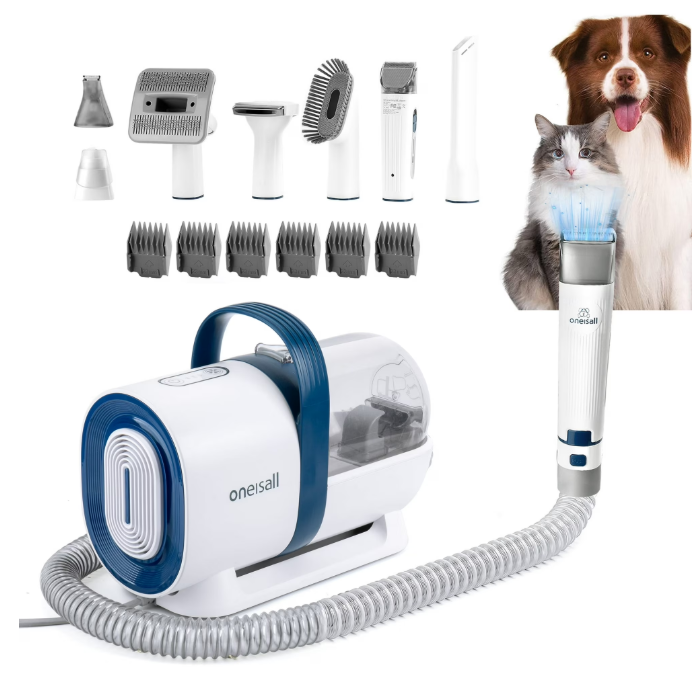 🐶 7-in-1 Pet Grooming Kit - Low-Noise Vacuum for Pet Hair 🧰