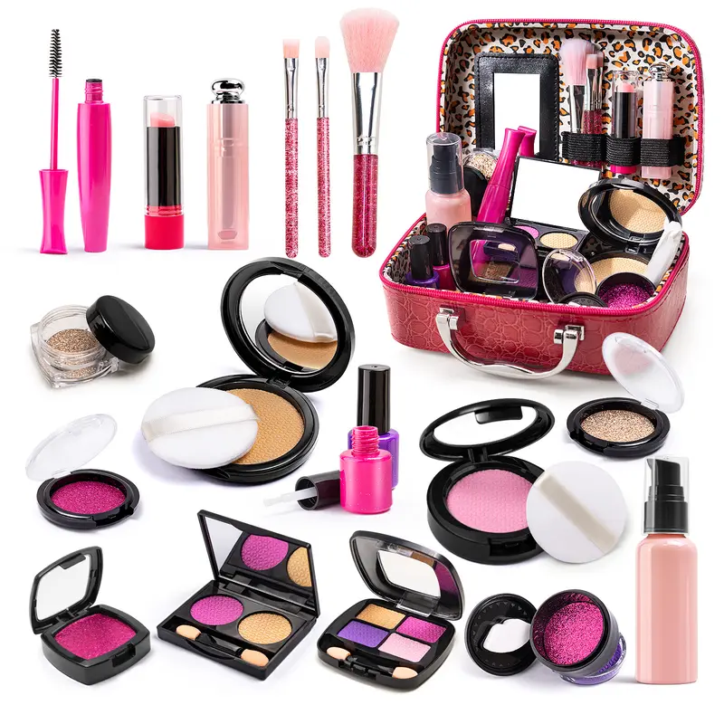💄 Girls' Pretend Makeup Set - Kids' Dress-Up Cosplay Toy with Makeup Bag 🎀