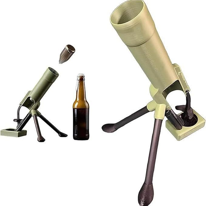 🚀 Military & Space Themed Launching Bottle Opener | Cannon Shaped Fun Beer Cap Launcher