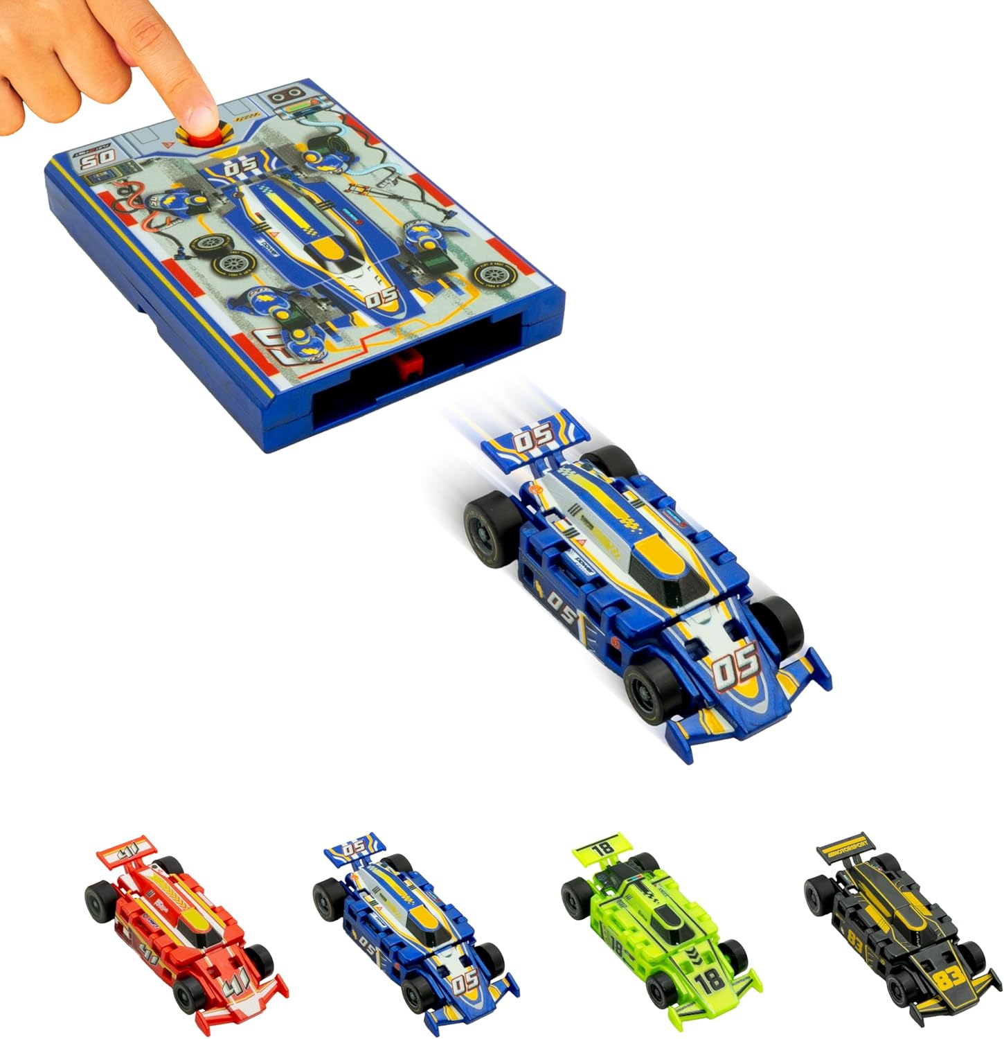 🏎️ Original Speed Card Racer | Pocket Launcher Racing Car with Real Rubber Tires（4PCS）