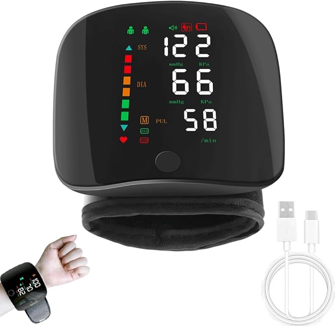 🩸 Wrist Blood Pressure Monitor | Automatic Precision Measurement with LED Touch Screen