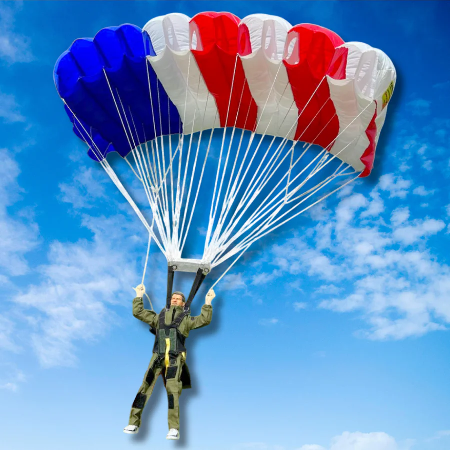 🪂 Remote Control Parachutist - Handmade Mini Paratrooper with Steerable Parachute