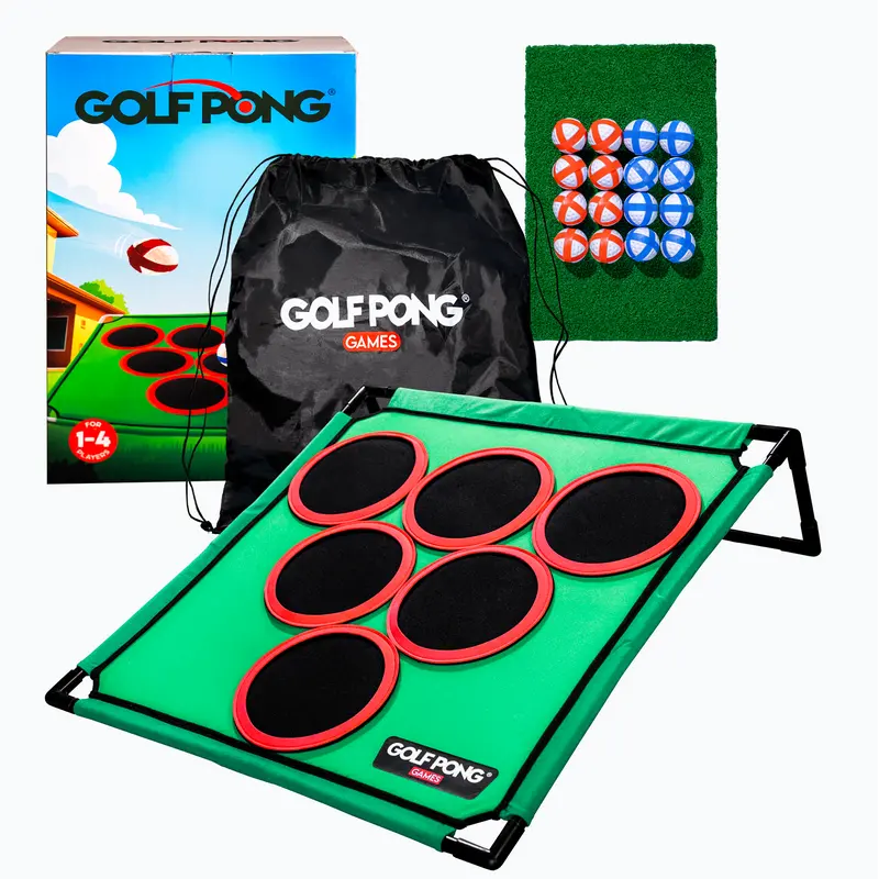 ⛳🏓 Golf Pong Game Set - Indoor & Outdoor Adult Party Game | Portable Golf-Beer Pong Fusion