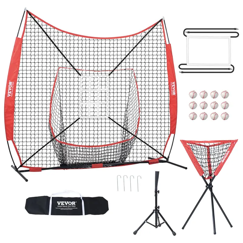 ⚾ Baseball & Softball Practice Net Set - Portable Training Net with Bow Frame & Full Accessories