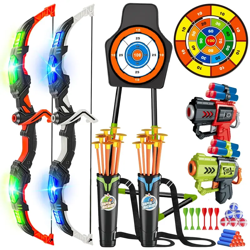 🏹 2-Pack Light-Up Bow and Arrow Toy Set - Kids Archery Set