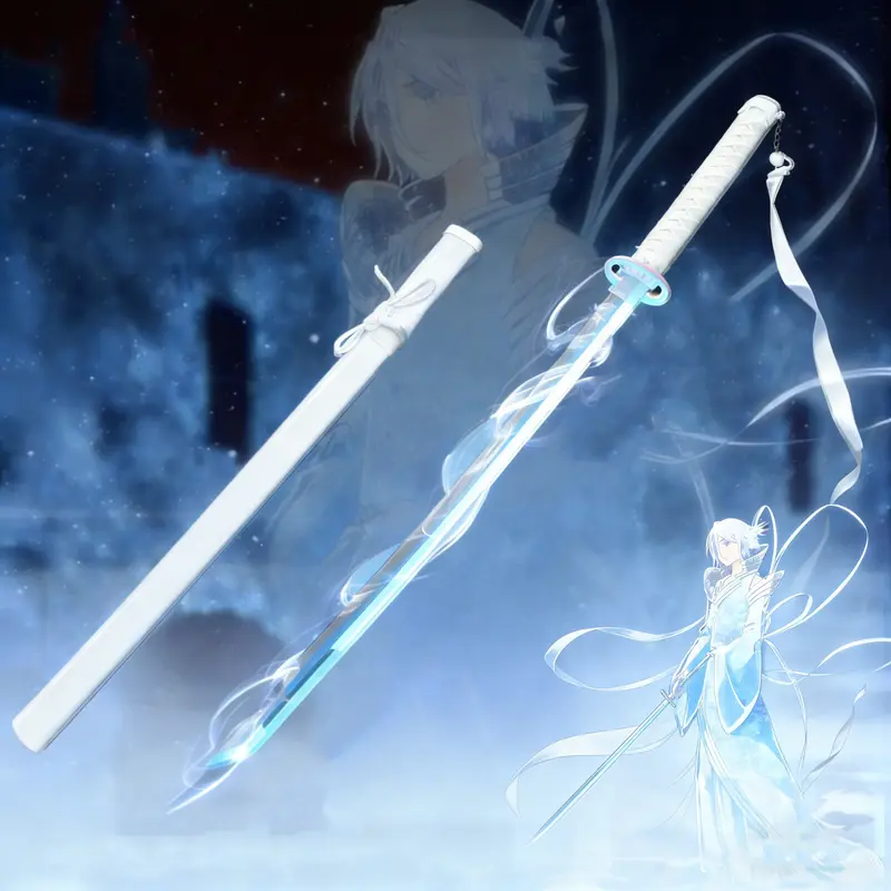 ❄️ LED Fogging Anime Katana Sword Set | Rechargeable Snow Sword with Sheath for Cosplay & Decor