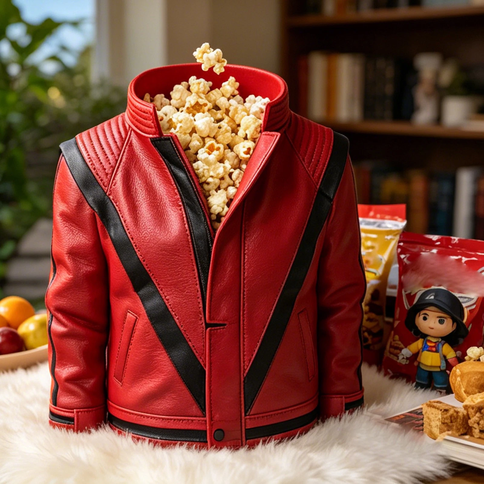 🕺 Michael Jackson Themed Reusable Popcorn Bag & Desktop Decor Statue