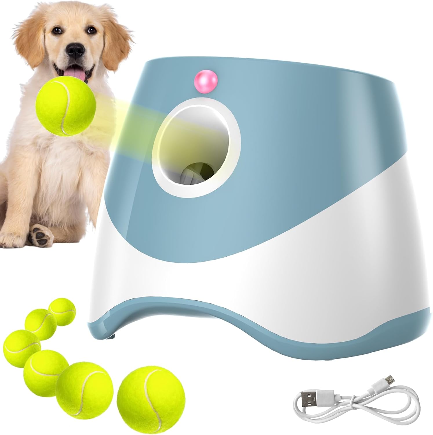 Automatic Dog Ball Launcher | Interactive Pet Toy with 6 Tennis Balls 🐶🎾