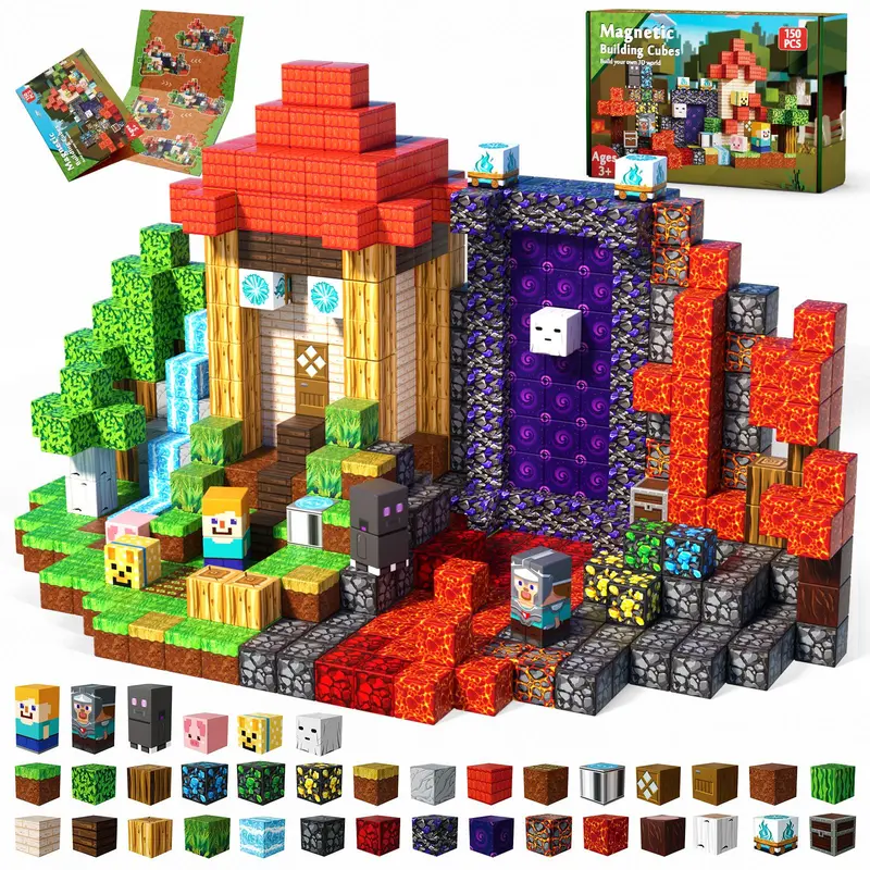 🧩 Magnetic Building Blocks Set | STEM Montessori Sensory Toy for Kids 4-8
