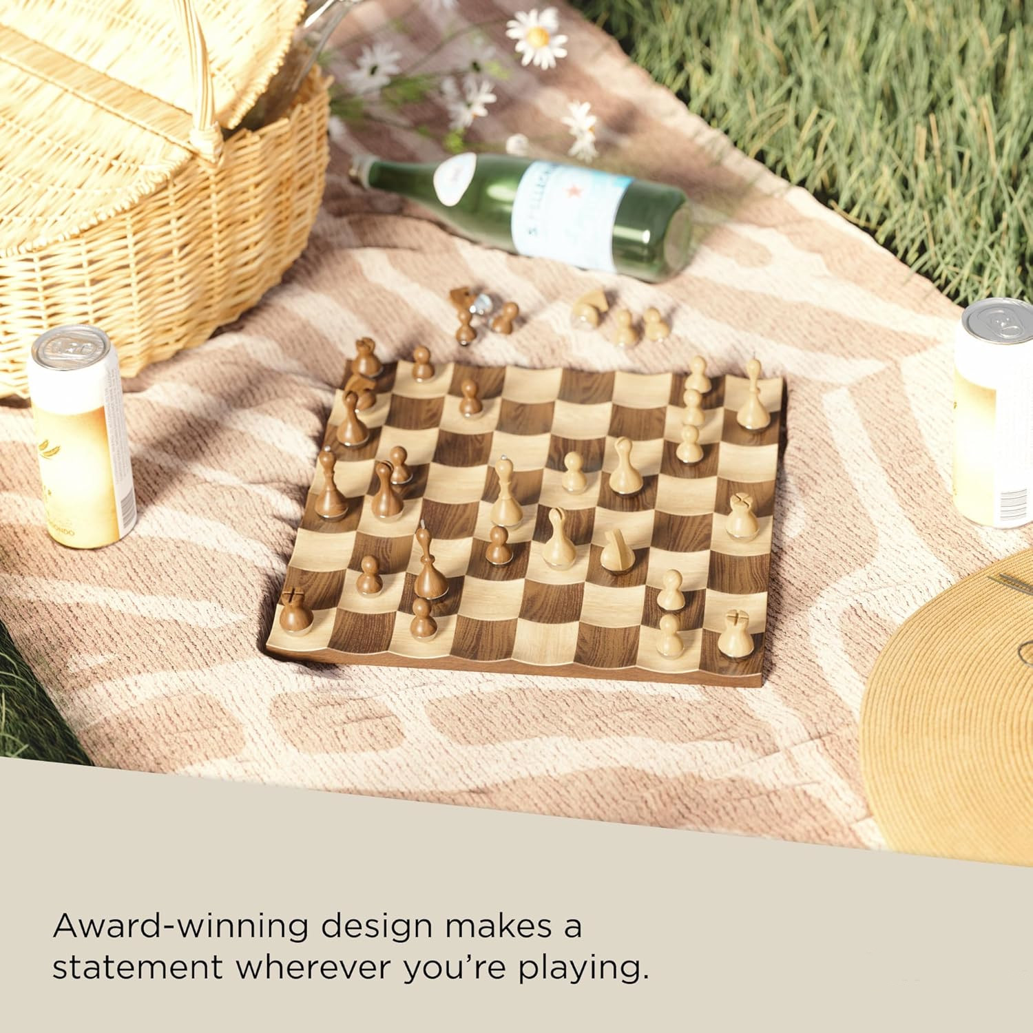 ♟️ Modern Wobble Chess Set | Premium Walnut & Maple Wood Strategy Game