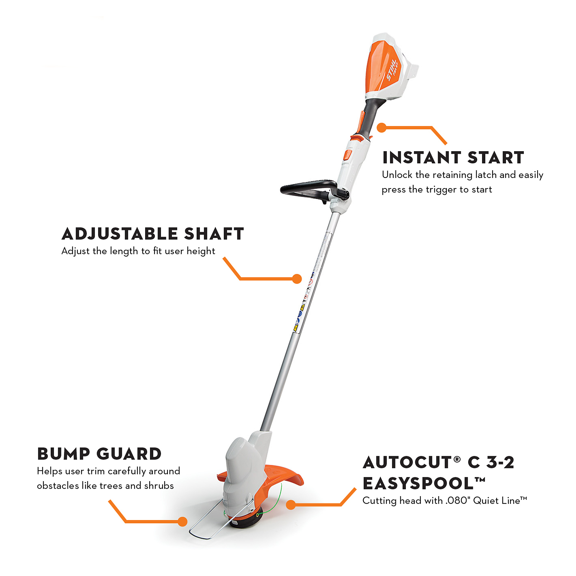 🌿 Battery-Powered Retractable Straight Shaft String Trimmer Kit - Adjustable Height for All Users