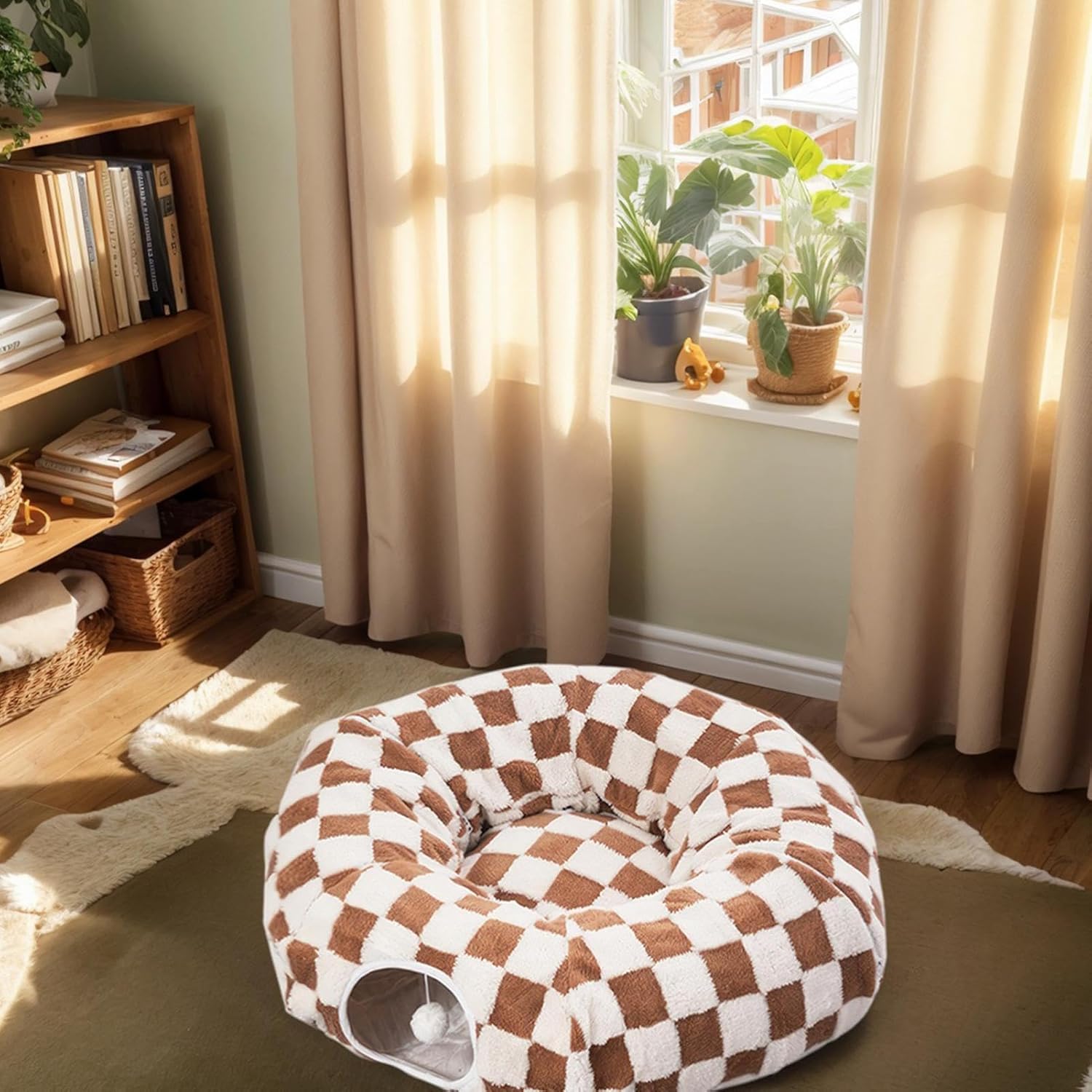 🐾 Detachable Pet Tunnel Bed | Soft Donut Play & Rest Bed for Small Pets