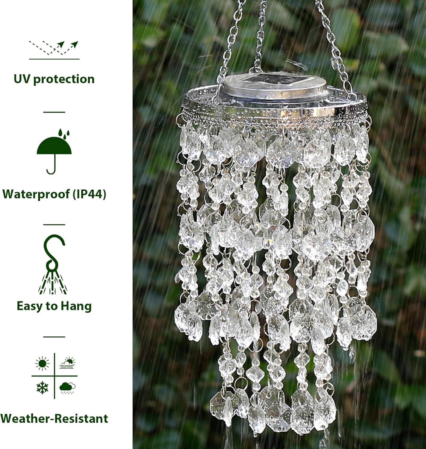 ✨Solar Blue LED Acrylic Wind Chime | Outdoor Hanging Decor