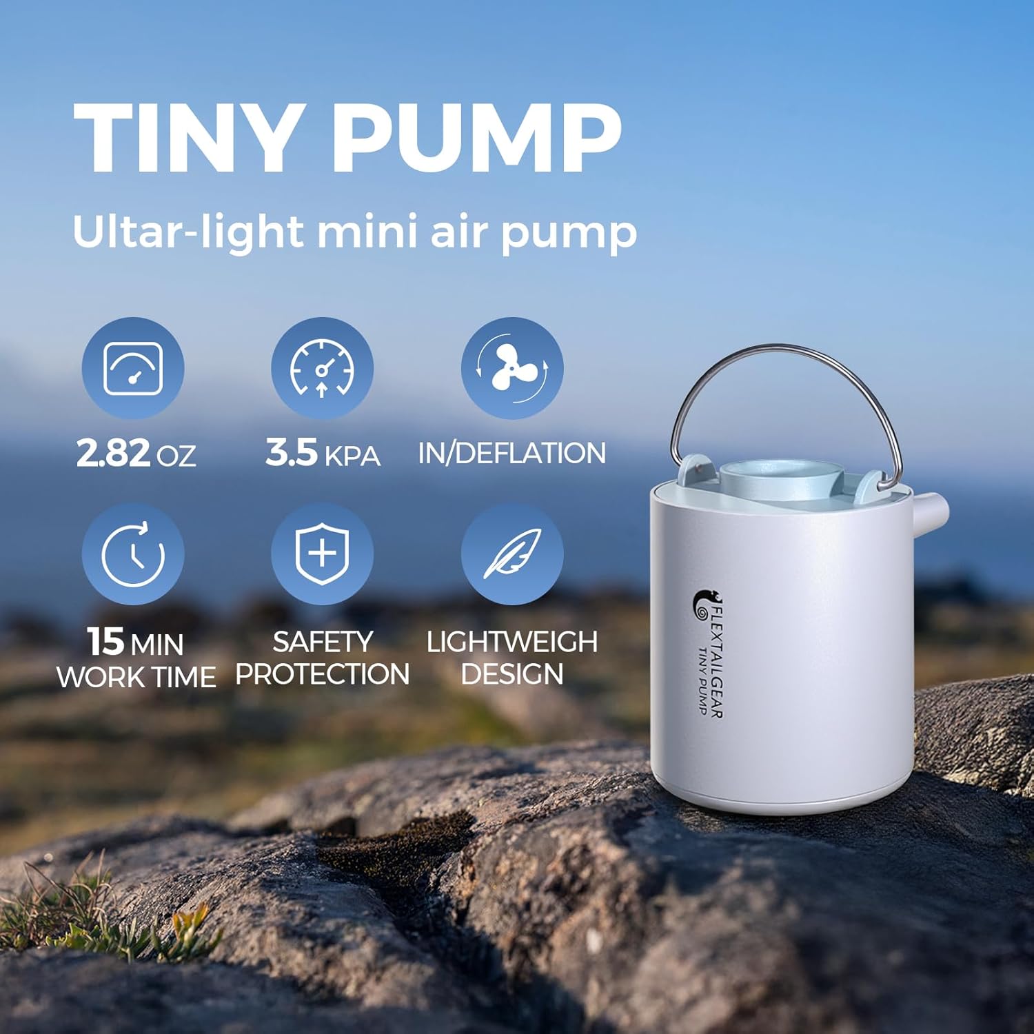 🪺 Mini Rechargeable Electric Air Pump | Portable Fast Inflator Deflator  |  Take a camping lantern.