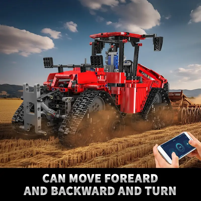 🧱 Red Excavator & Bulldozer Engineering Brick Set | App-Controlled Buildable Toy