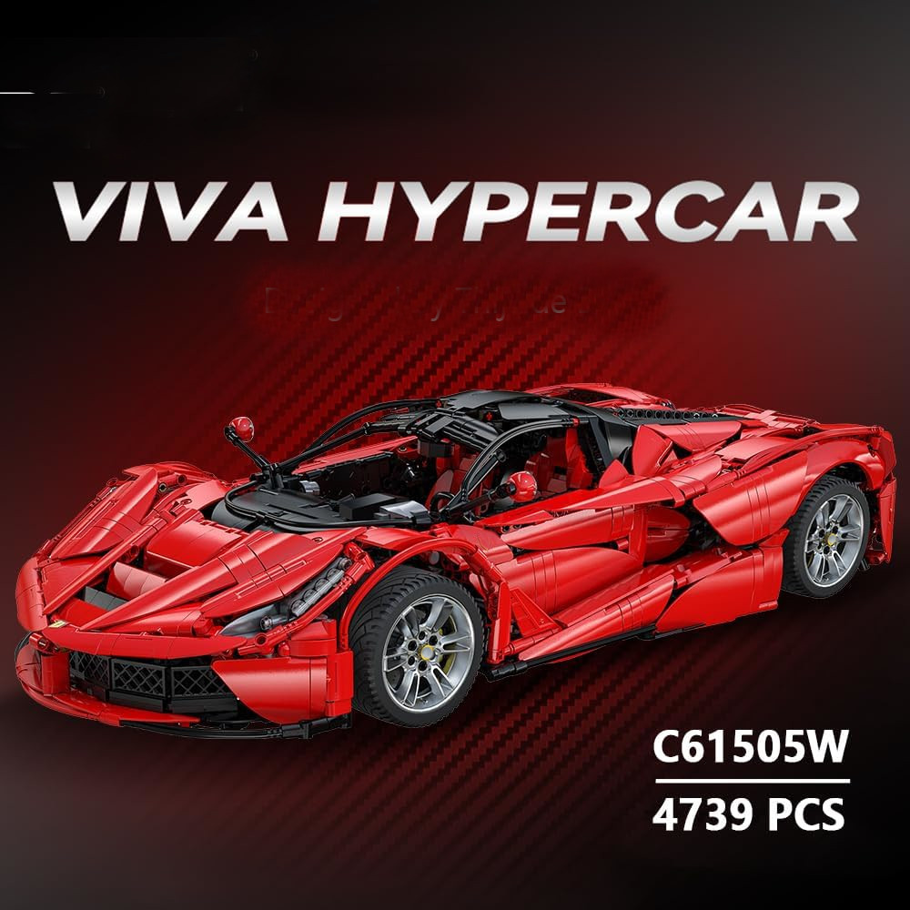 🏎️ 1:8 Scale Supercar Building Kit | Collectible Model Car Set 🧱