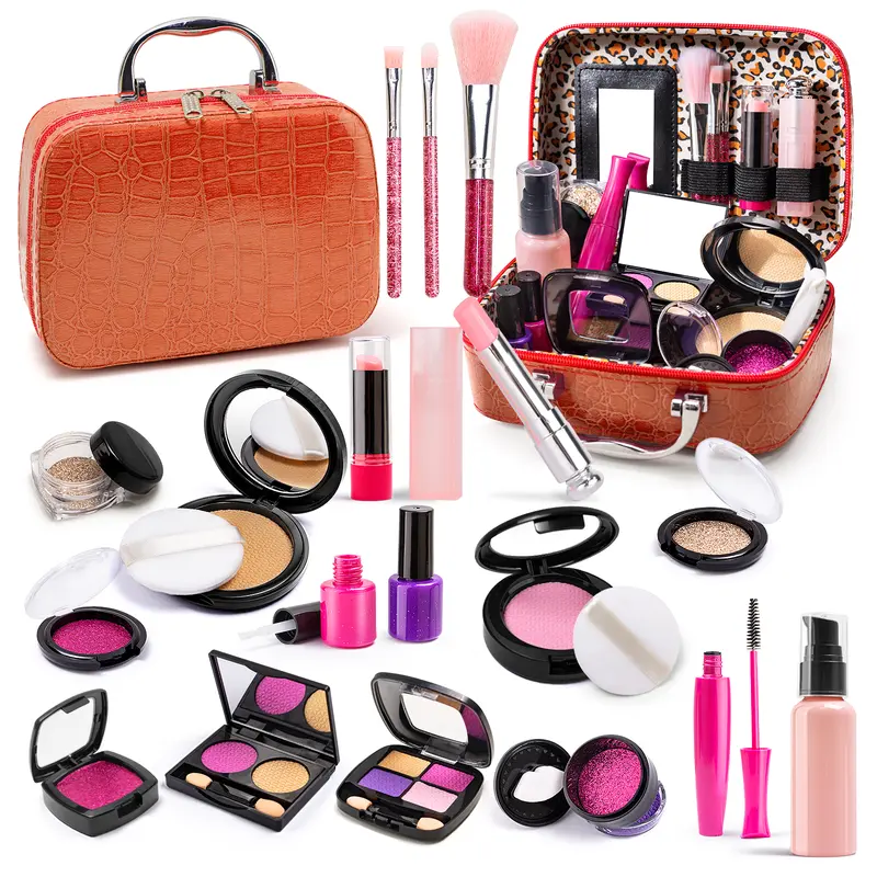💄 Girls' Pretend Makeup Set - Kids' Dress-Up Cosplay Toy with Makeup Bag 🎀