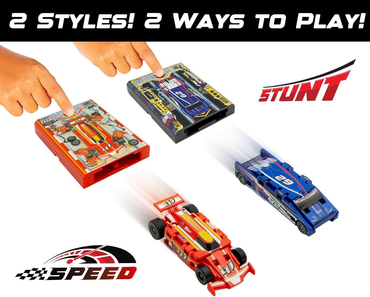 🏎️ Original Speed Card Racer | Pocket Launcher Racing Car with Real Rubber Tires（4PCS）